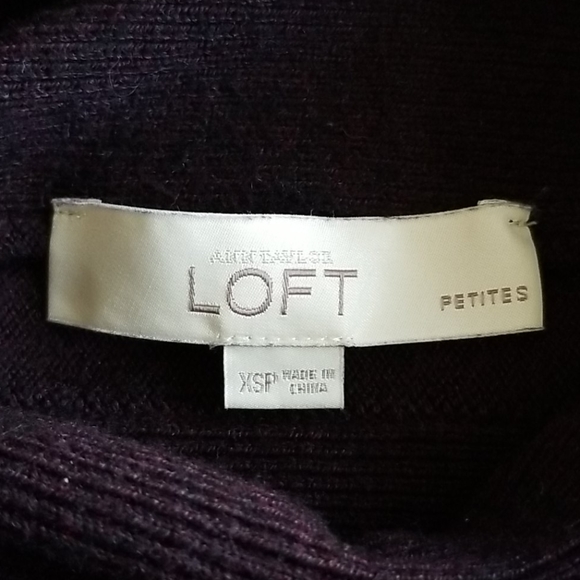 Loft dark purple oversized turtleneck sweater xsp - Picture 8 of 9